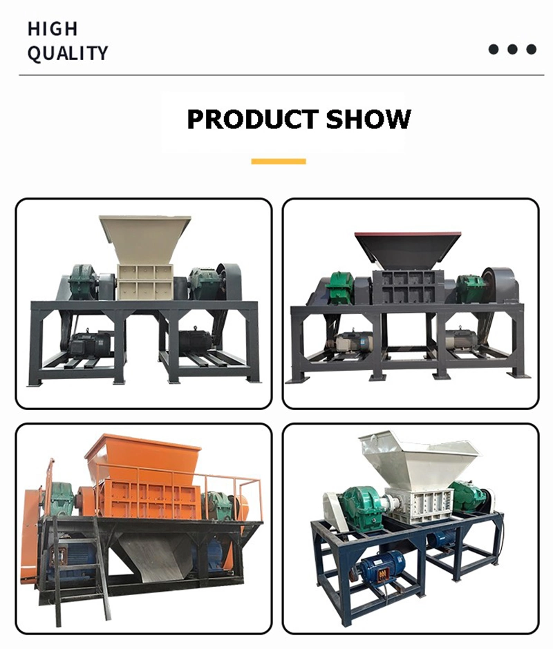 Double Shaft Waste Car Rubber Tyre Recycling Machine Metal Scrap Crushing Machine