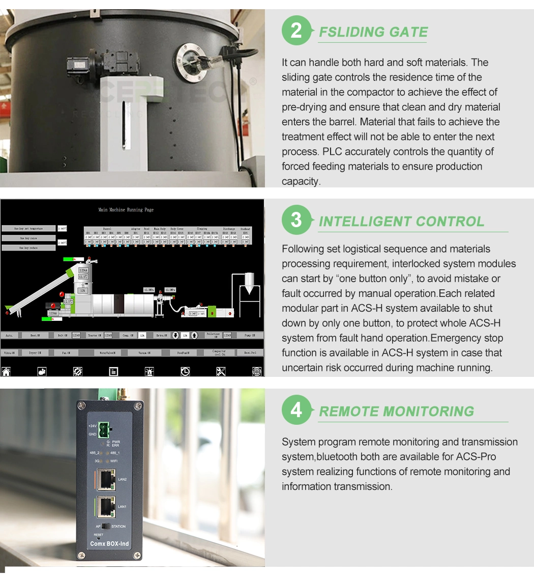 Aceretech High Accuracy Extruder Machine PVB Flakes with Wear Resistant Accessories